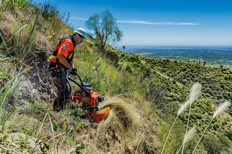 Como afecta la topografia al uso eficiente de desbrozadoras