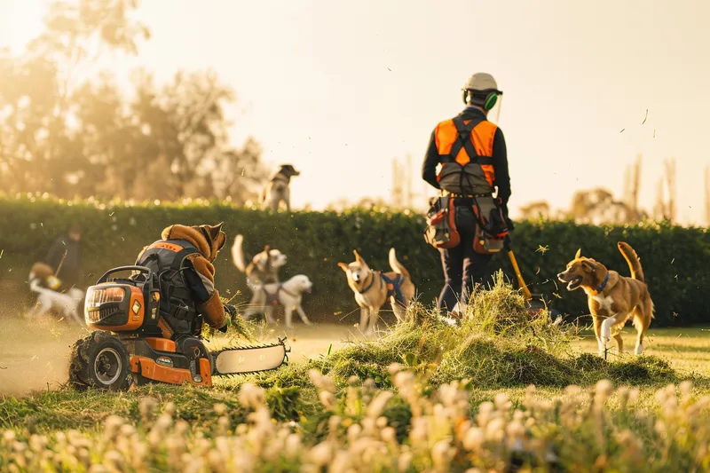 Desbrozadoras para la gestion de vegetacion en zonas de recreo para mascotas