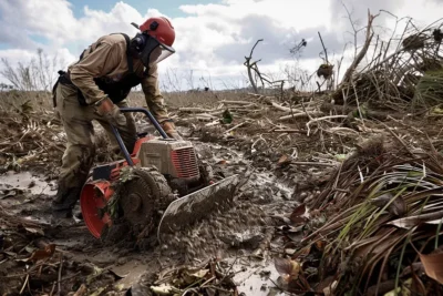 Desbrozadoras para la limpieza de terrenos tras desastres naturales