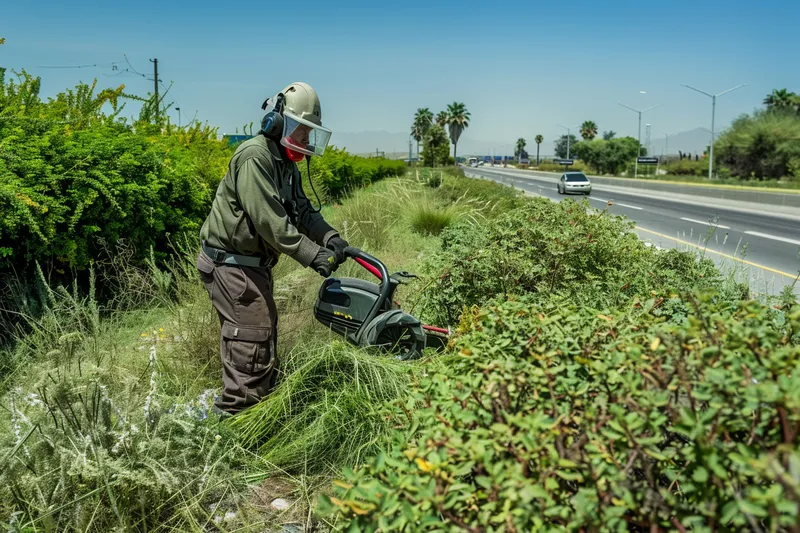 Desbrozadoras y el mantenimiento de areas de descanso en carreteras y autopistas