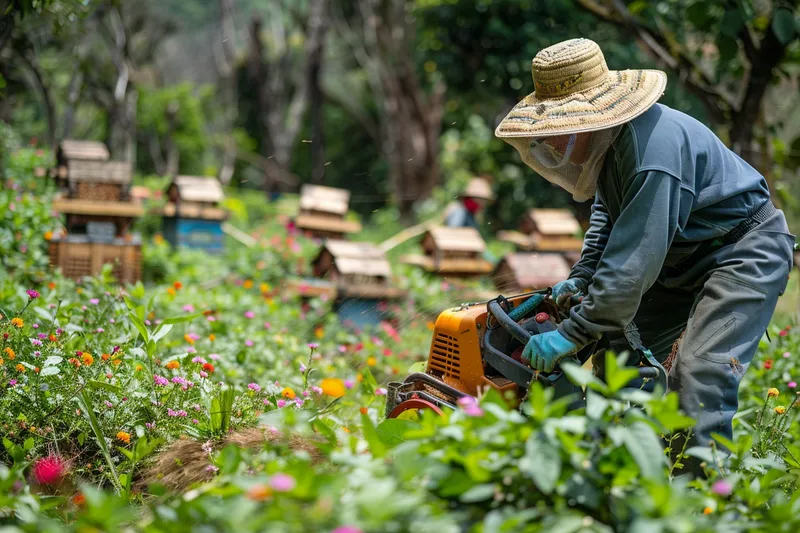 Desbrozadoras y la preparacion de espacios para la apicultura y la produccion de miel