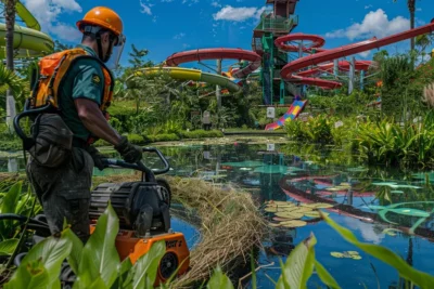 Desbrozadoras y su uso en la gestion de vegetacion en parques acuaticos