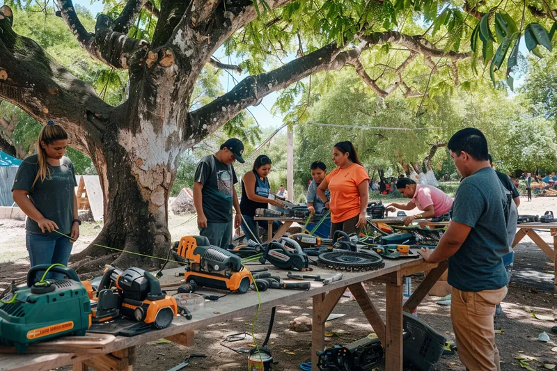 Talleres comunitarios de mantenimiento y reparacion de desbrozadoras