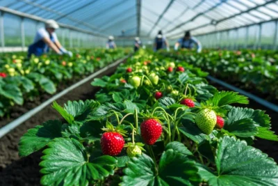 Cultivo de fresa en invernadero